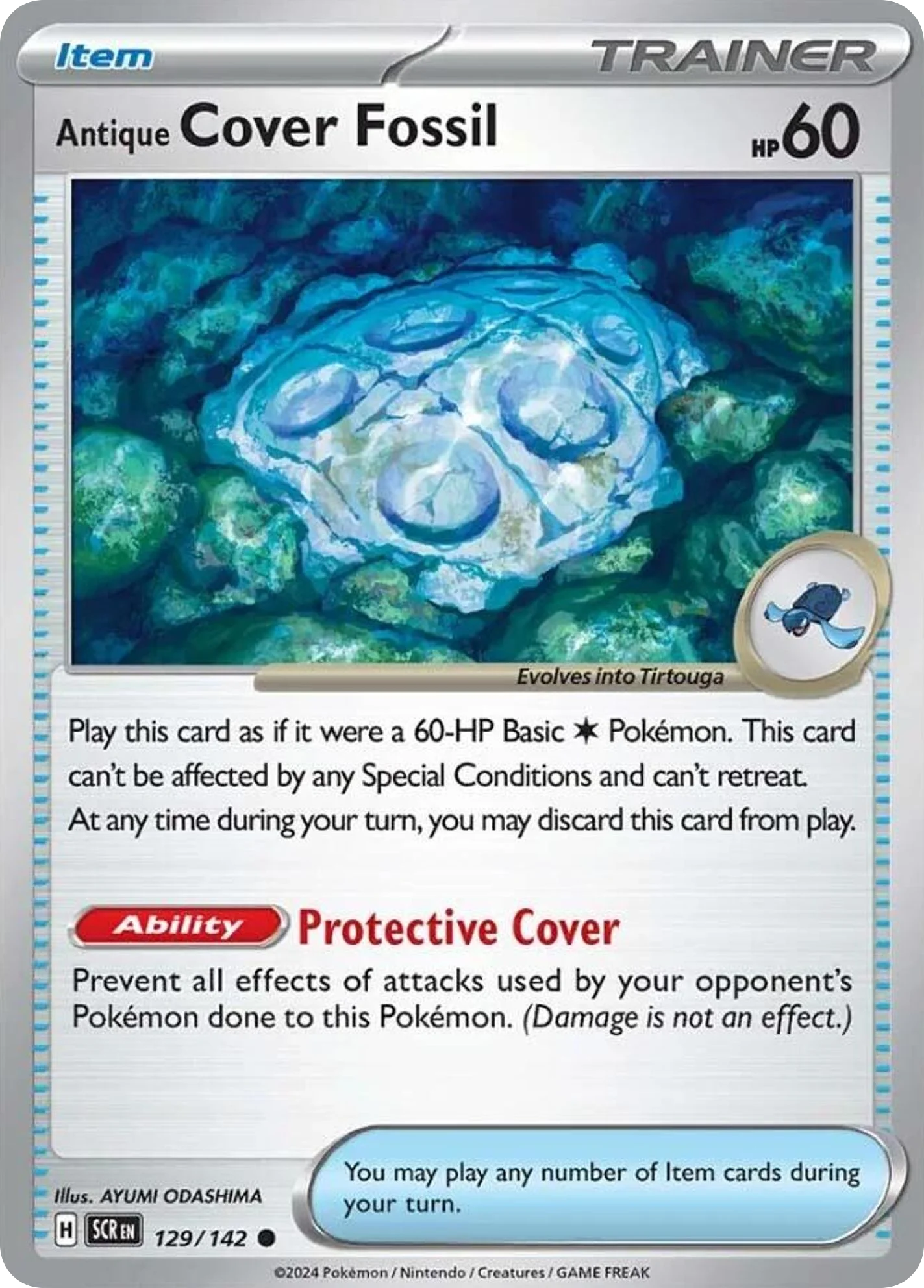 Antique Cover Fossil Pokemon card