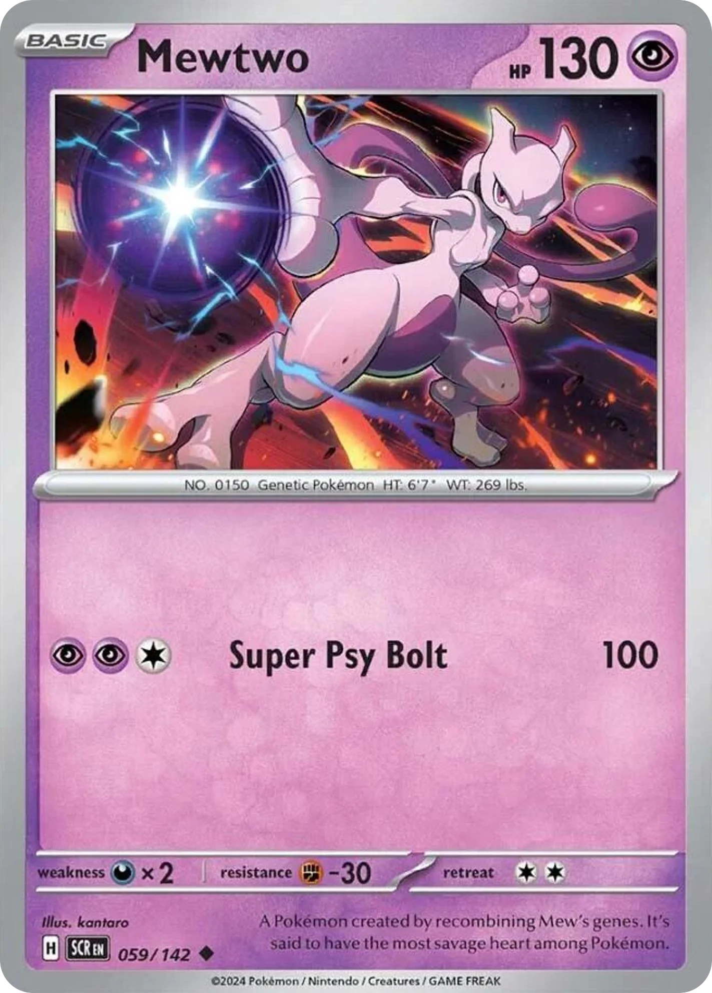 Mewtwo Pokemon card