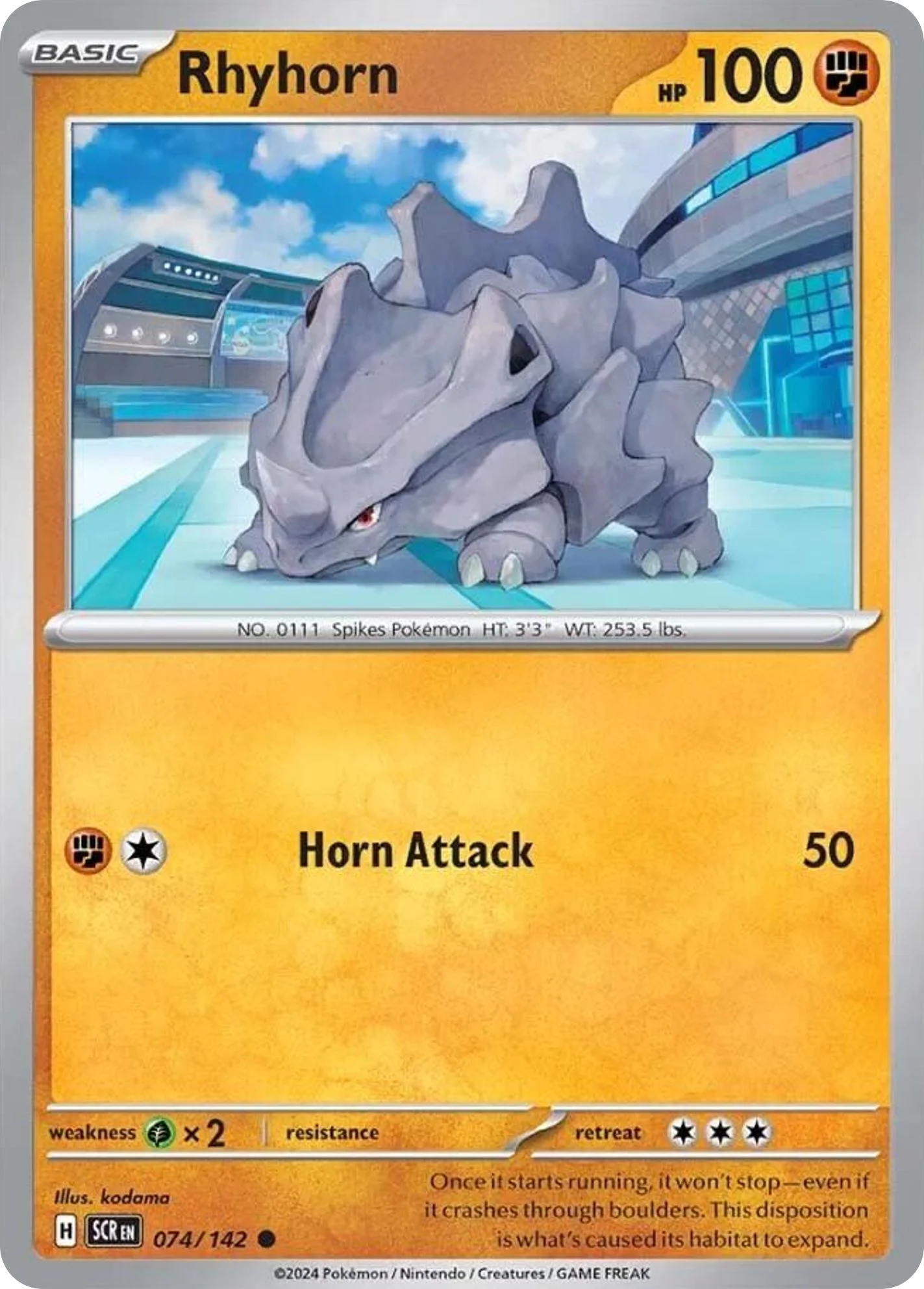 Rhyhorn Pokemon card