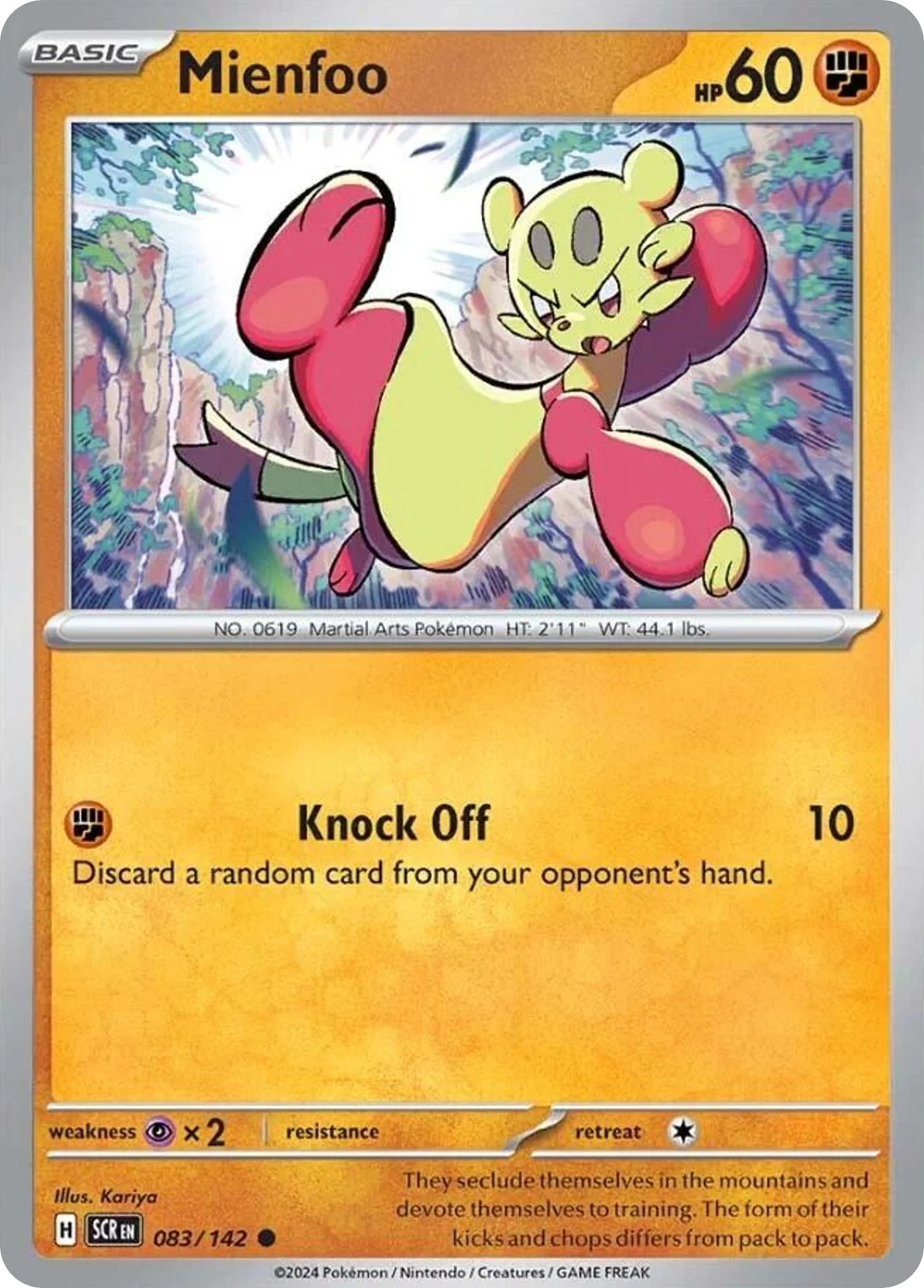 Mienfoo Pokemon card