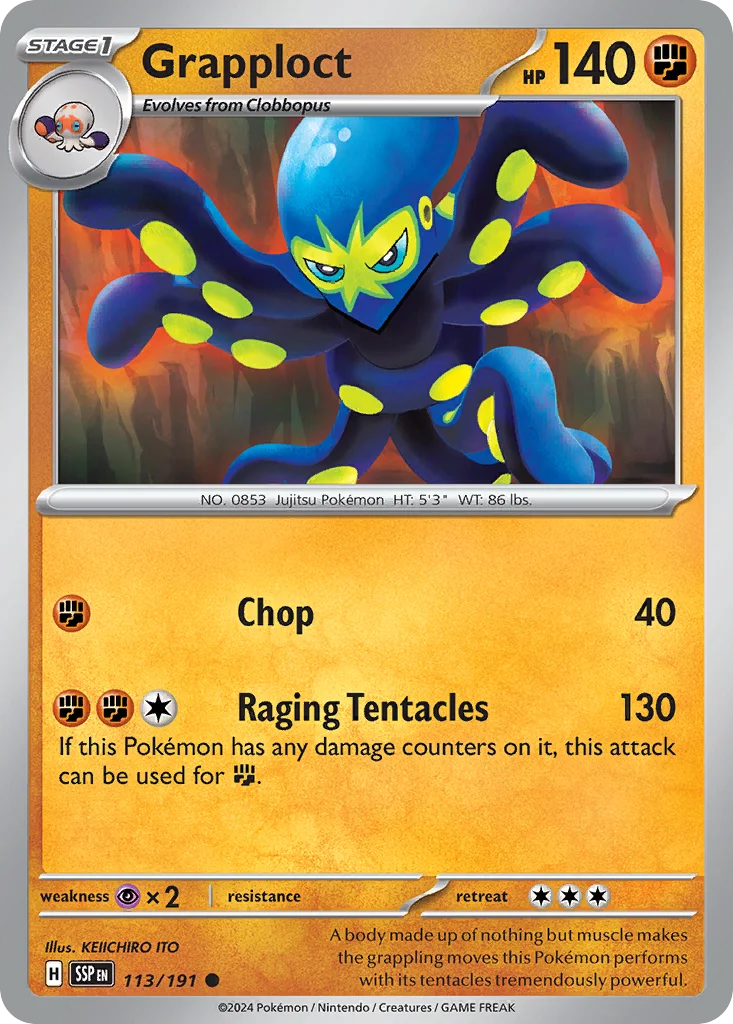 Grapploct Pokemon card