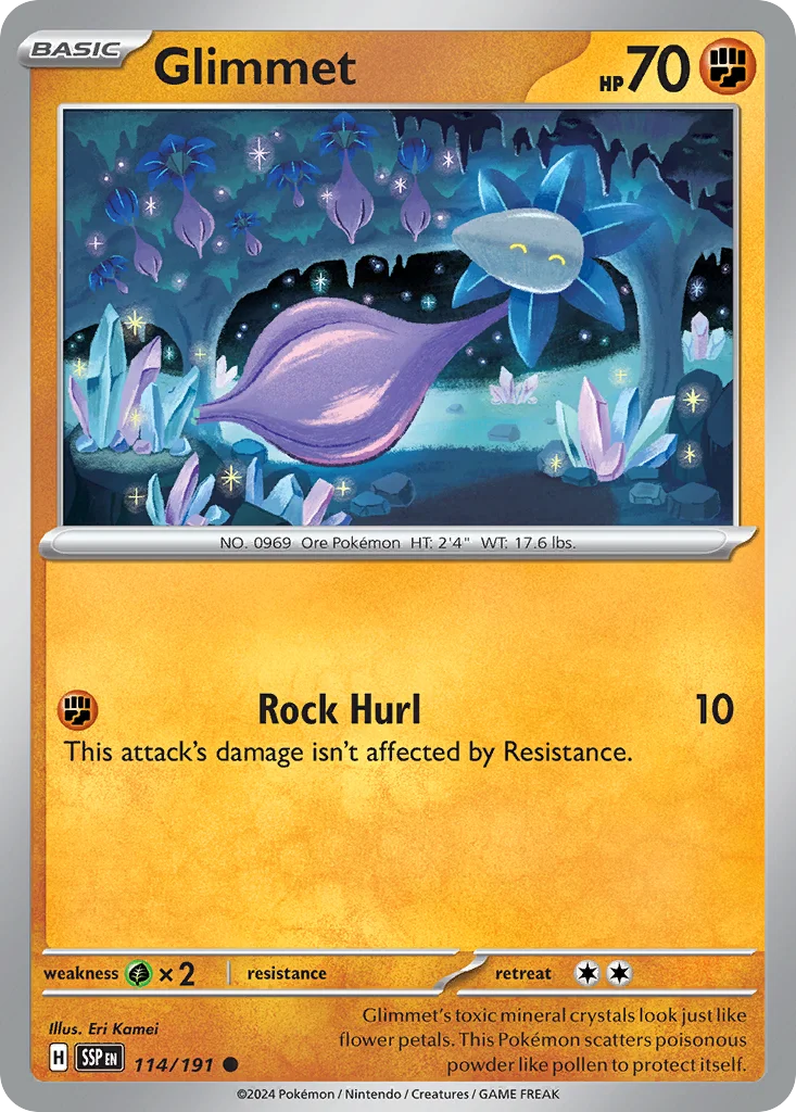 Glimmet Pokemon card