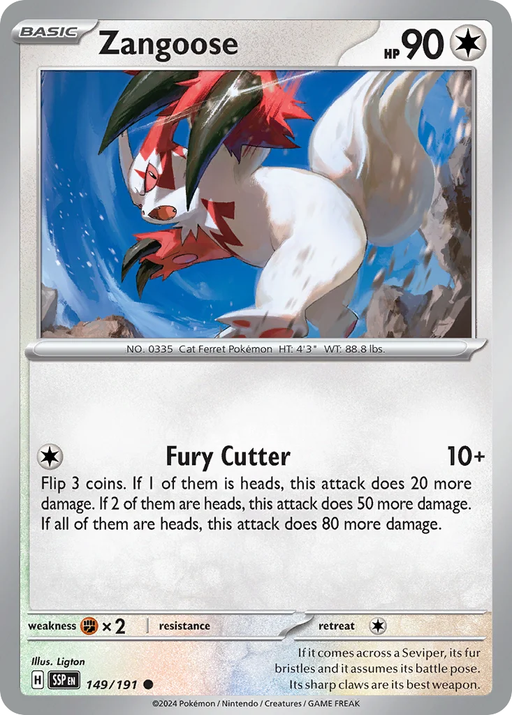 Zangoose Pokemon card