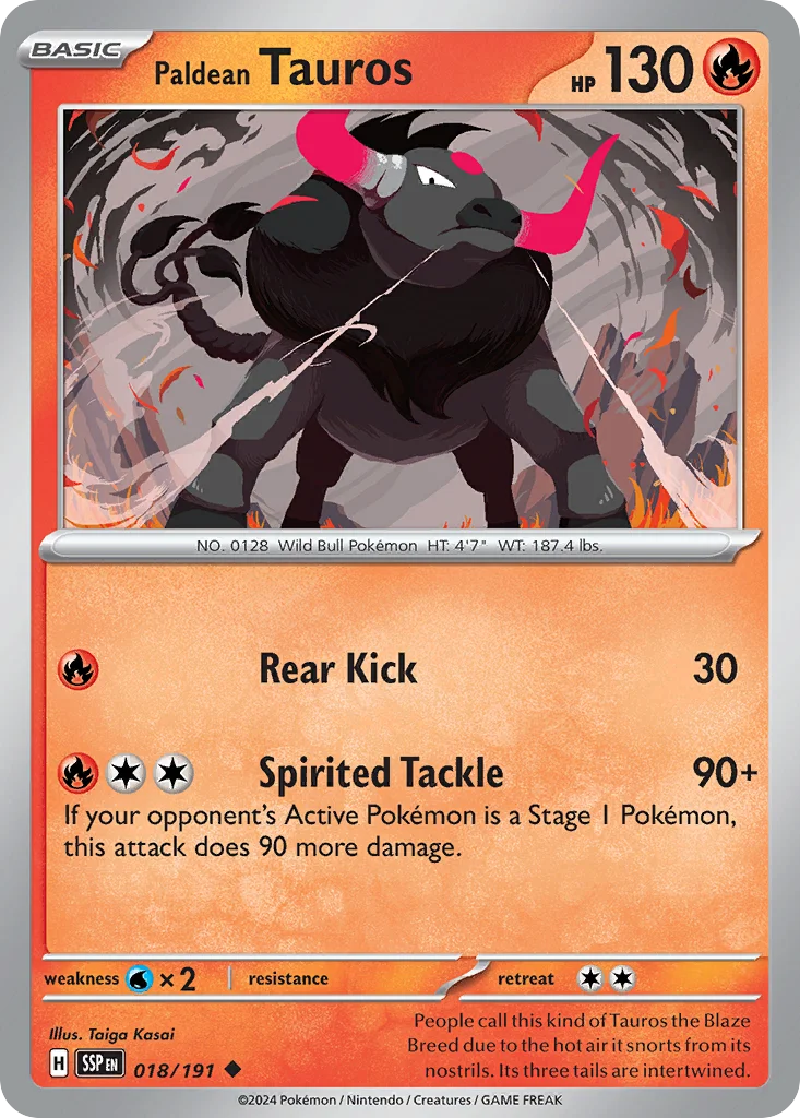 Paldean Tauros Pokemon card