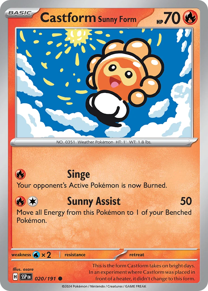 Castform Sunny Form Pokemon card