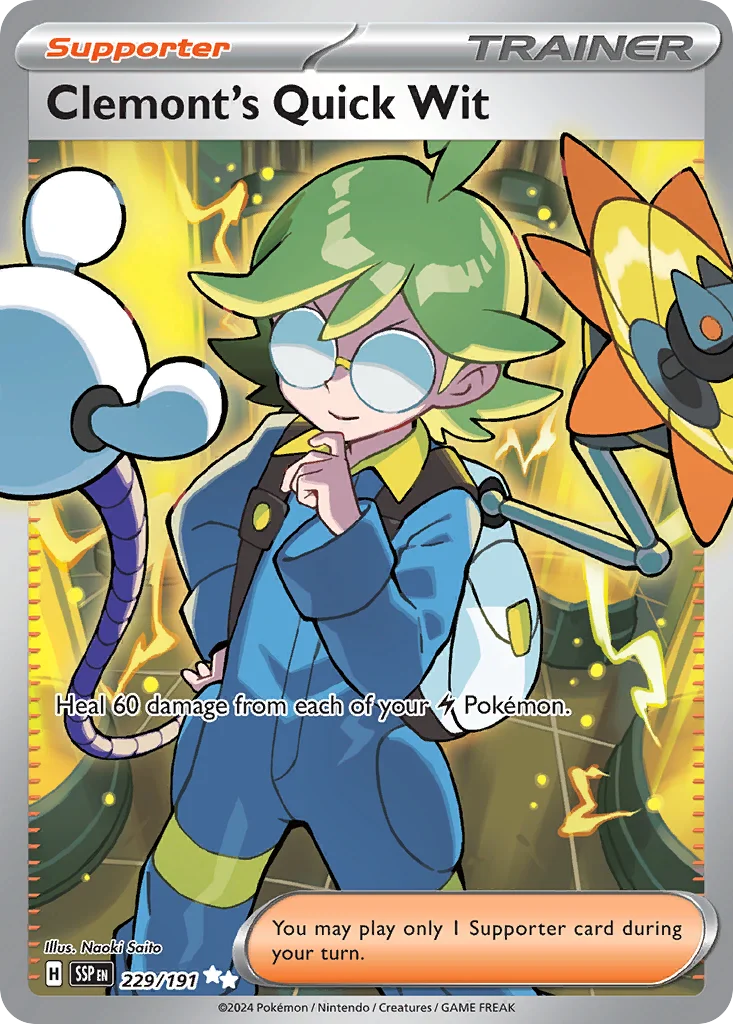 Clemont's Quick Wit Pokemon card