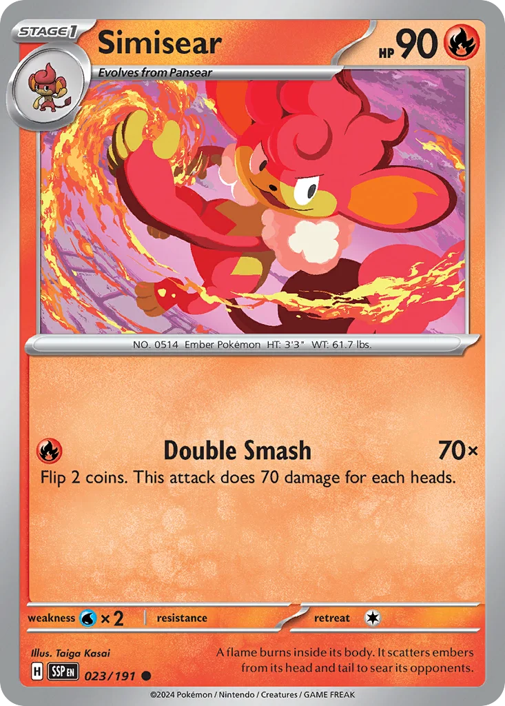 Simisear Pokemon card