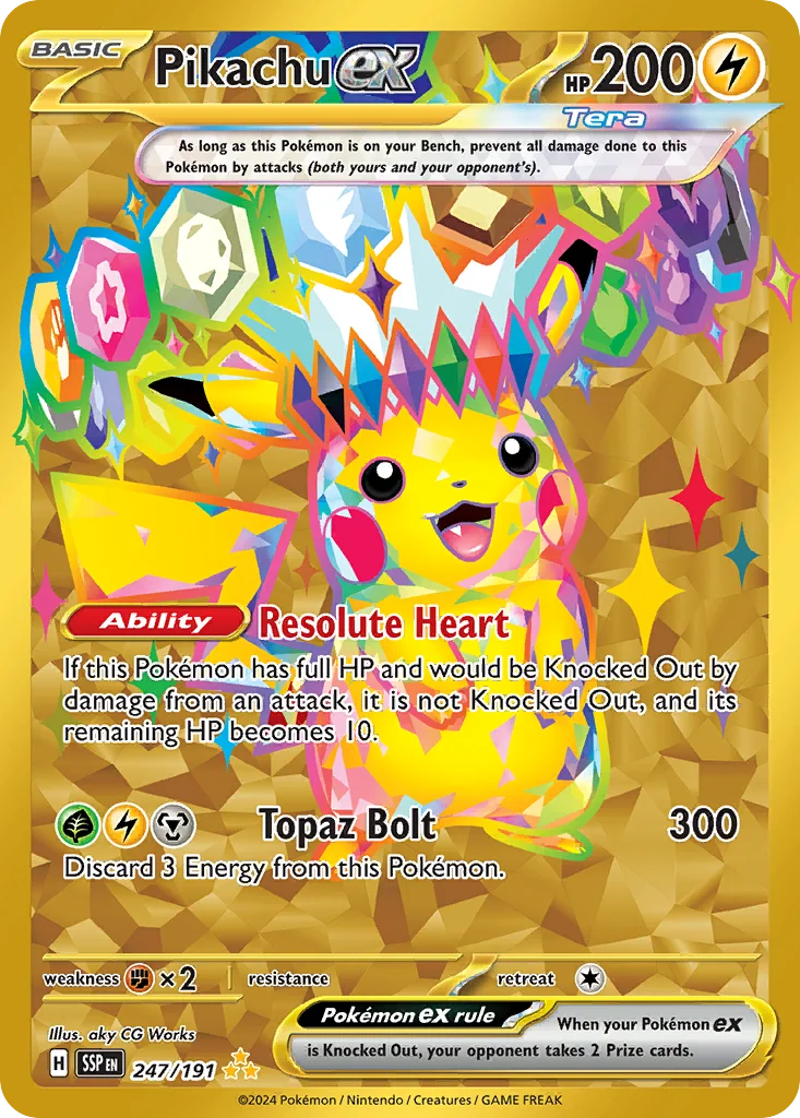 Pikachu ex Pokemon card
