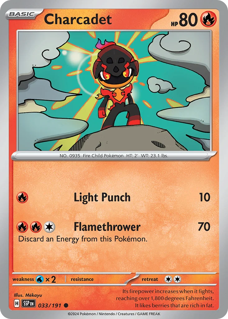 Charcadet Pokemon card