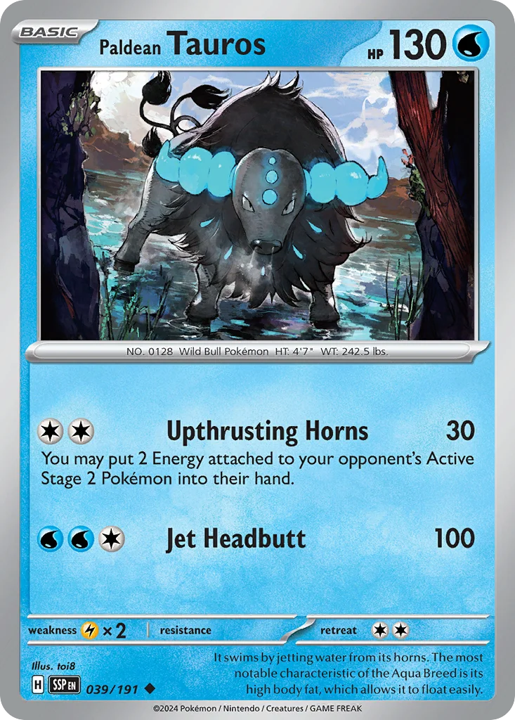 Paldean Tauros Pokemon card