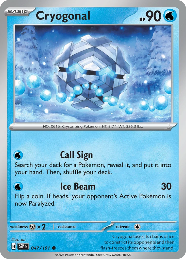 Cryogonal Pokemon card