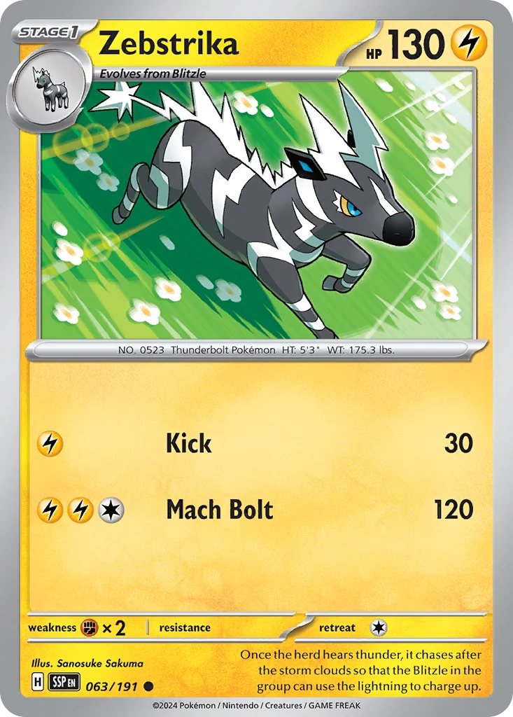 Zebstrika Pokemon card