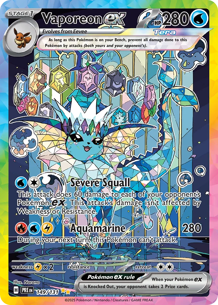 Vaporeon ex Pokemon card
