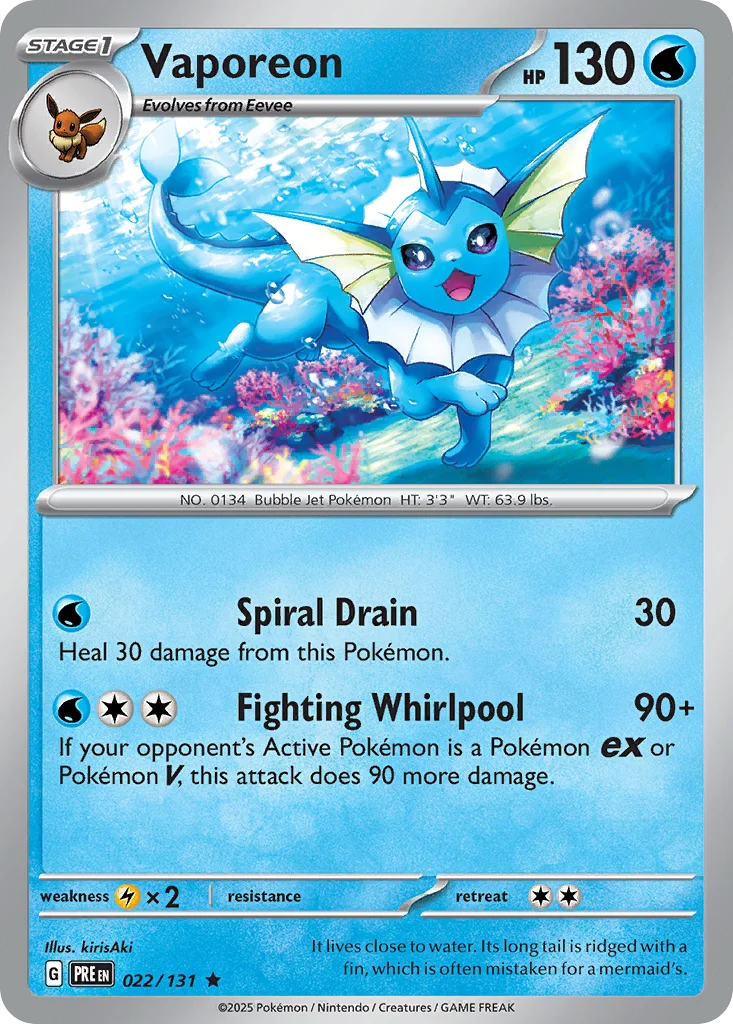 Vaporeon Pokemon card
