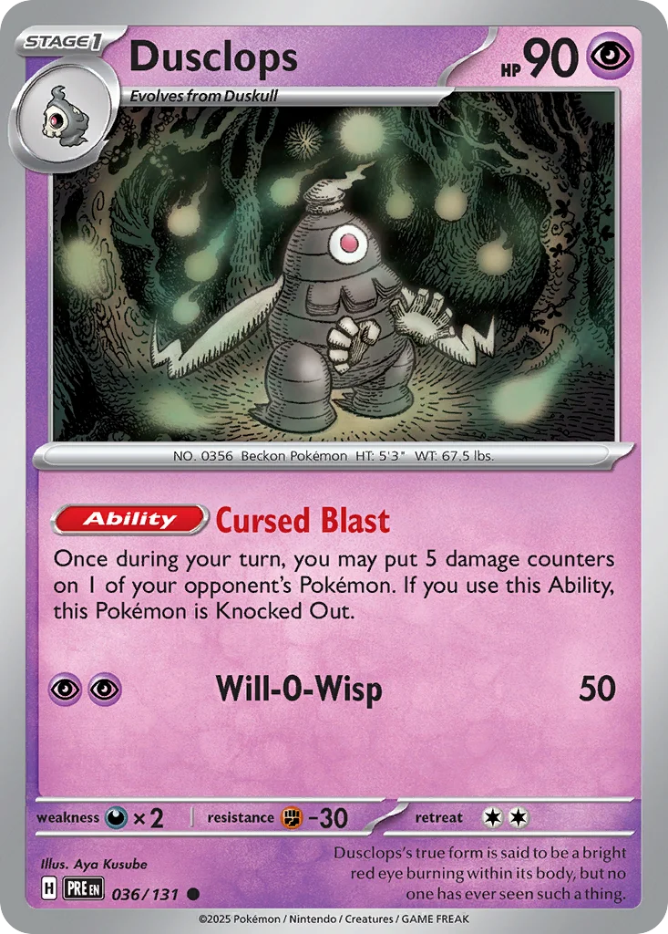 Dusclops Pokemon card