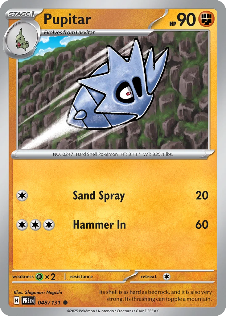 Pupitar Pokemon card