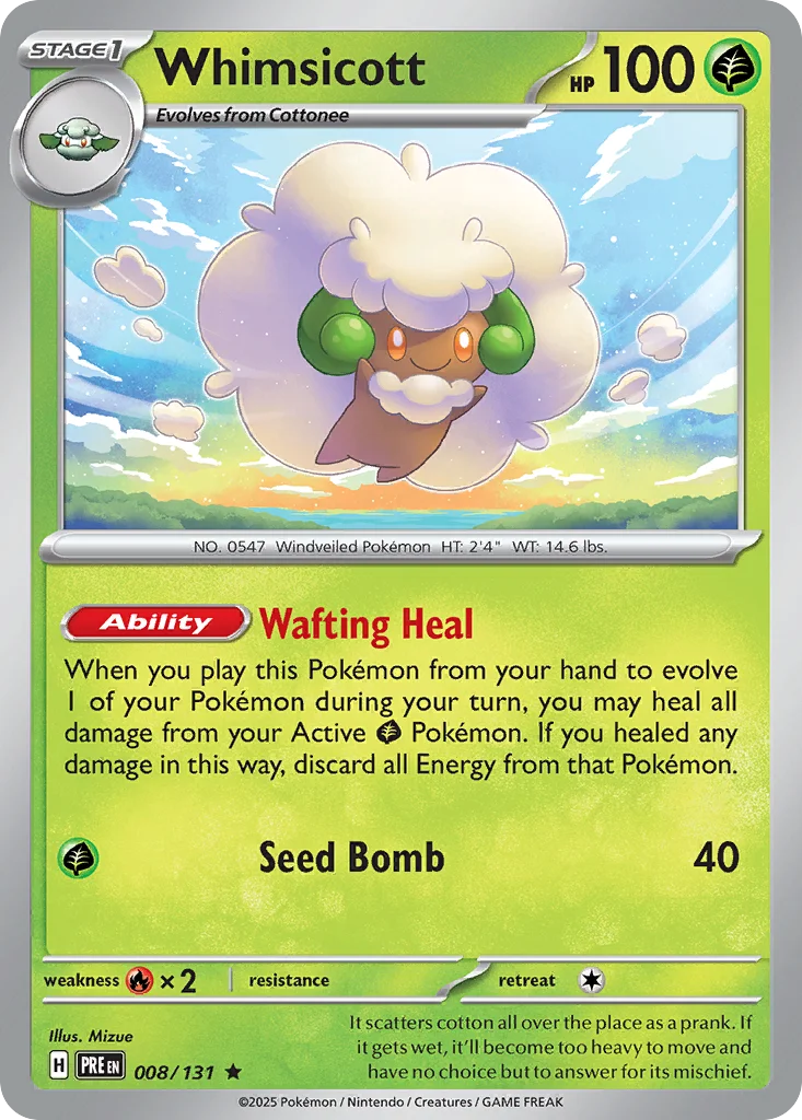Whimsicott Pokemon card