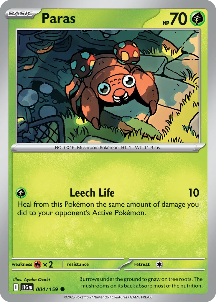 Paras Pokemon card
