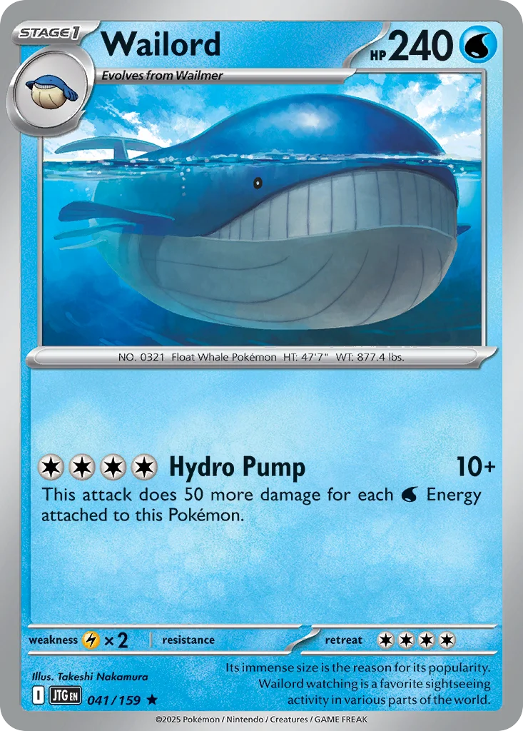 Wailord Pokemon card