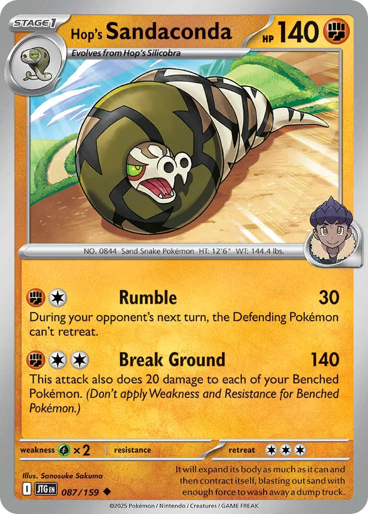 Hop's Sandaconda Pokemon card