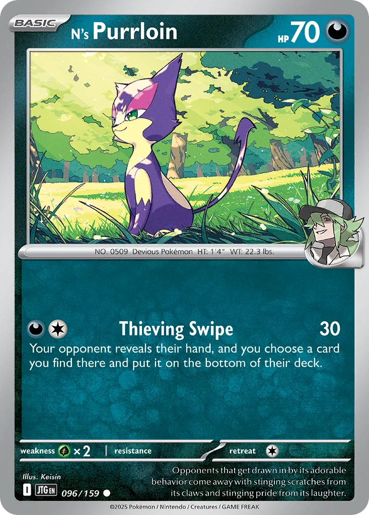 N's Purrloin Pokemon card