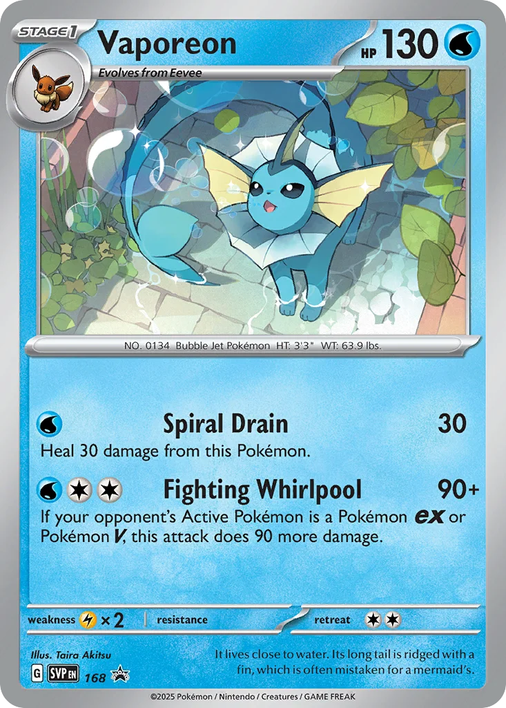 Vaporeon Pokemon card