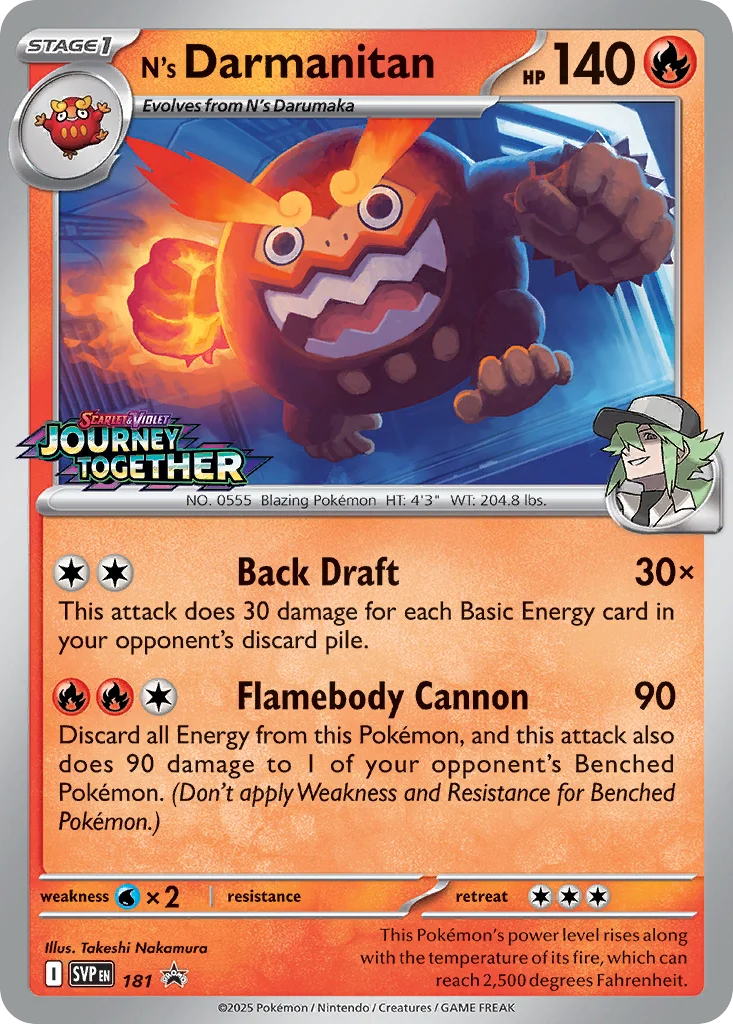 N's Darmanitan Pokemon card