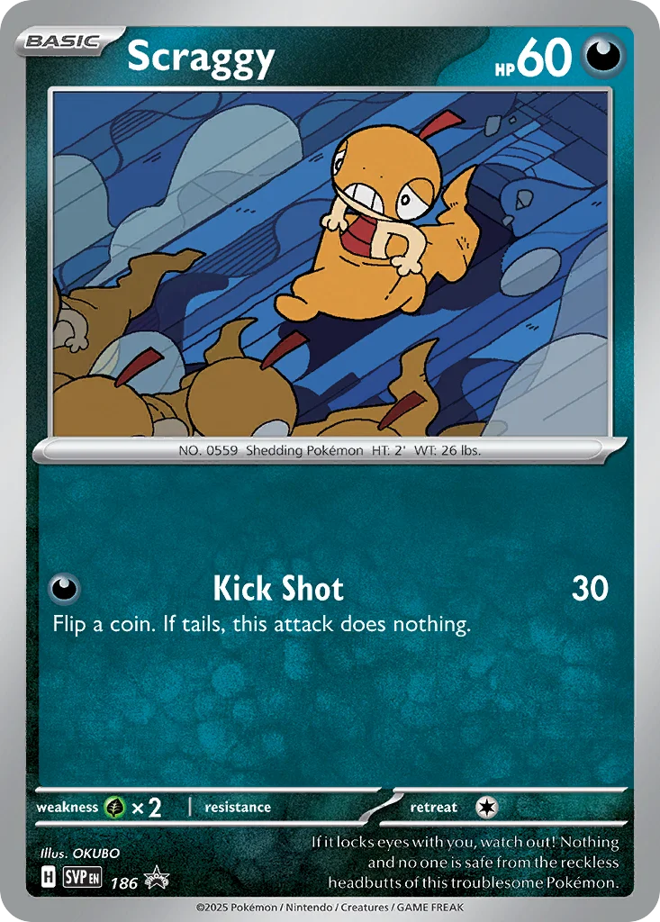 Scraggy Pokemon card