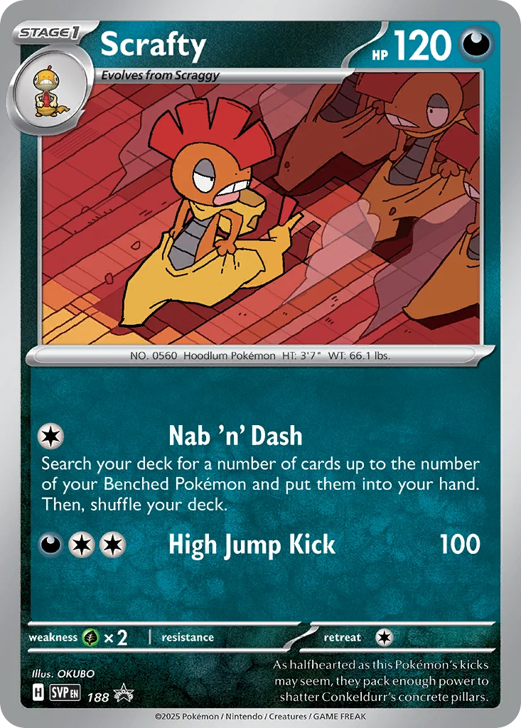 Scrafty Pokemon card