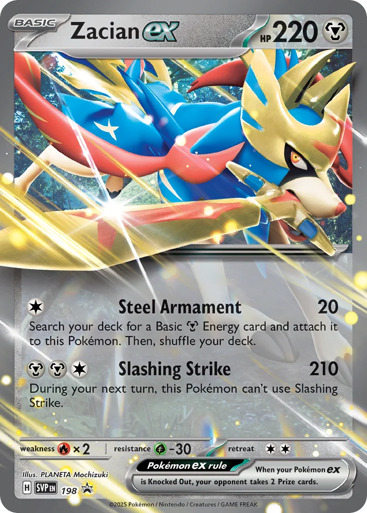 Zacian ex Pokemon card