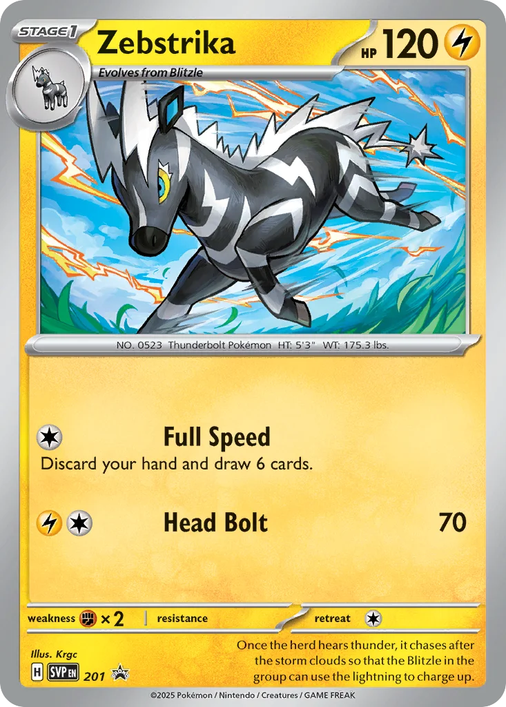 Zebstrika Pokemon card