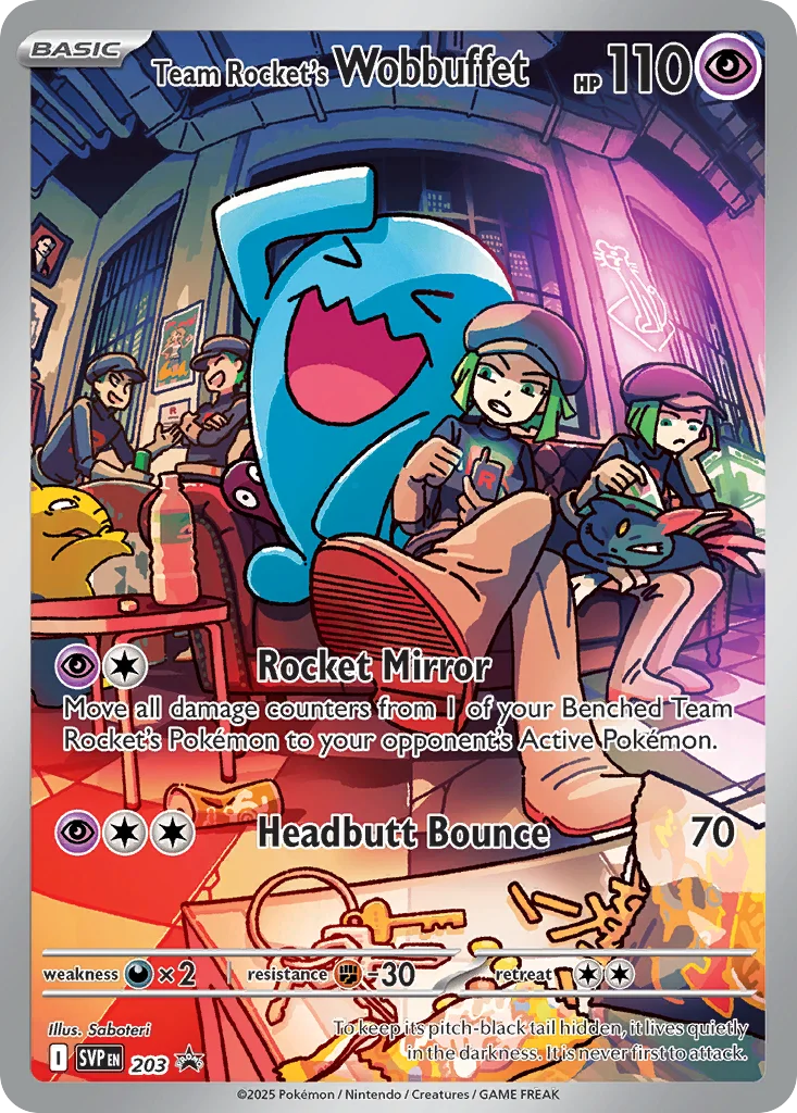 Team Rocket's Wobbuffet Pokemon card