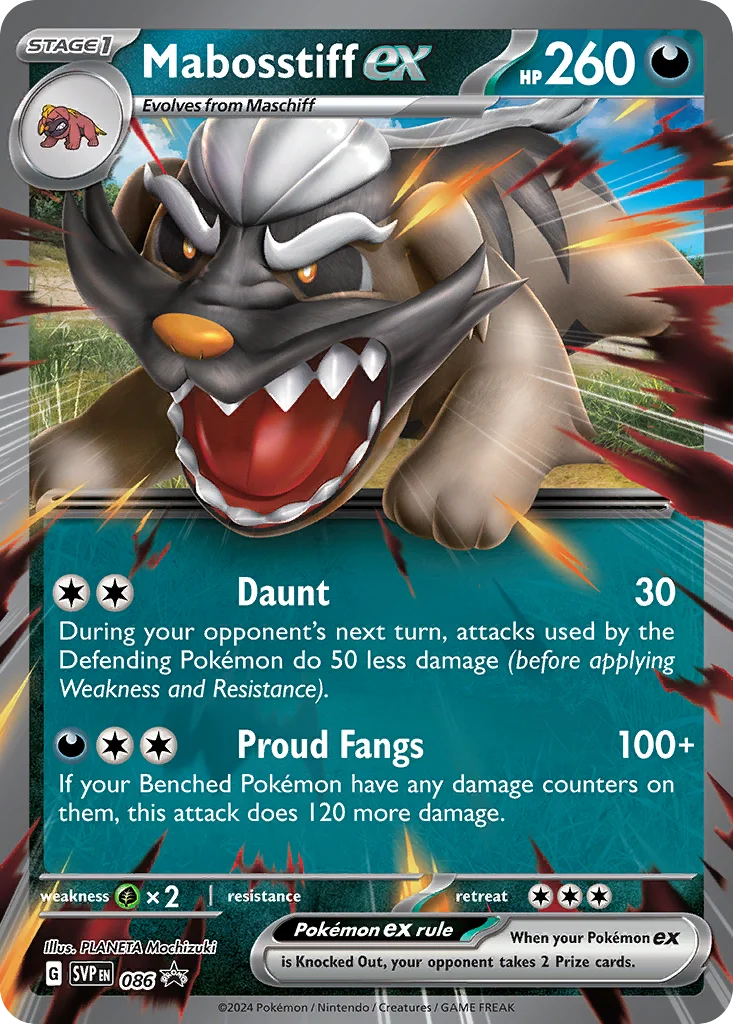Mabosstiff ex Pokemon card