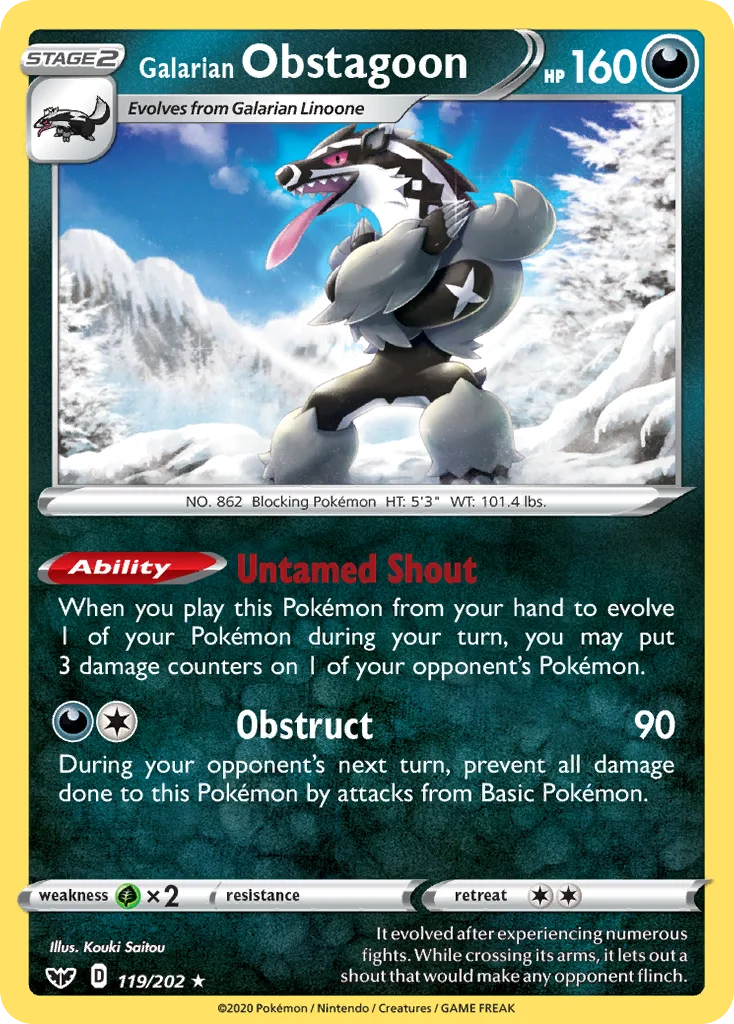 Galarian Obstagoon Pokemon card