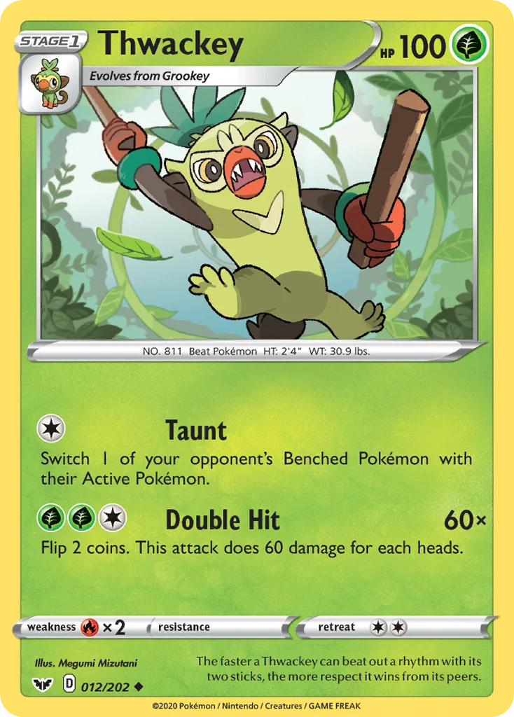 Thwackey Pokemon card