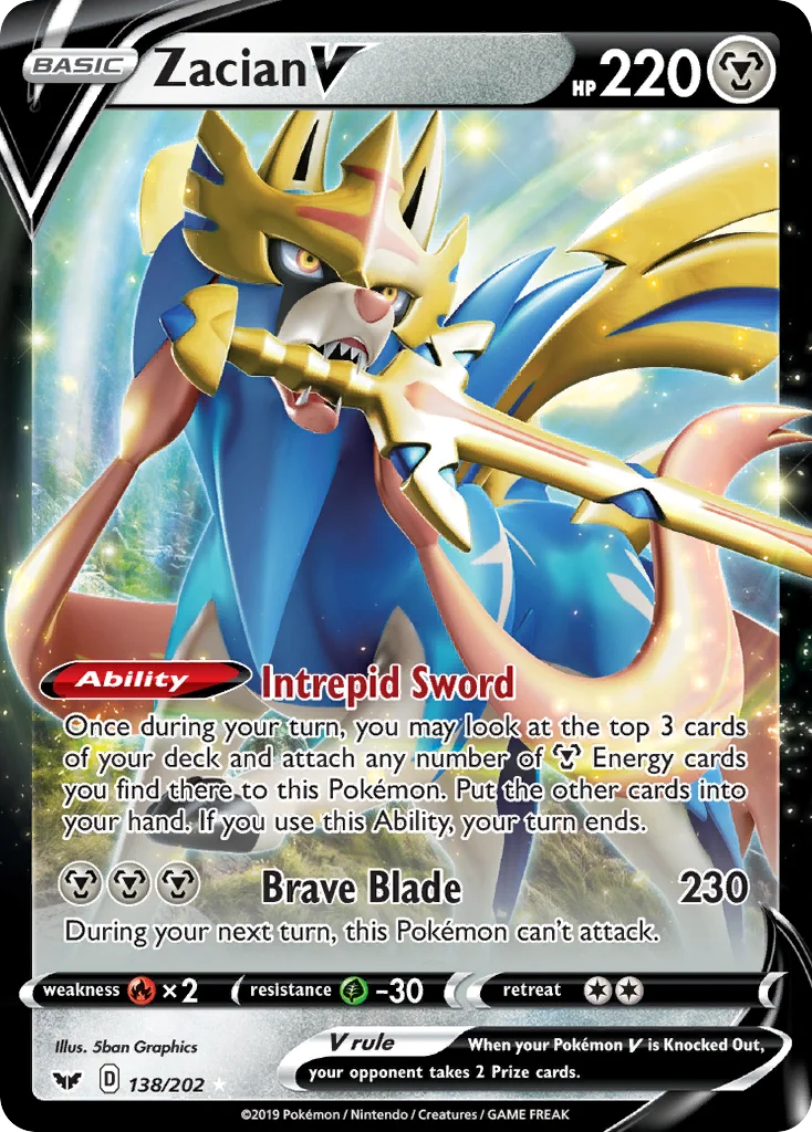 Zacian V Pokemon card