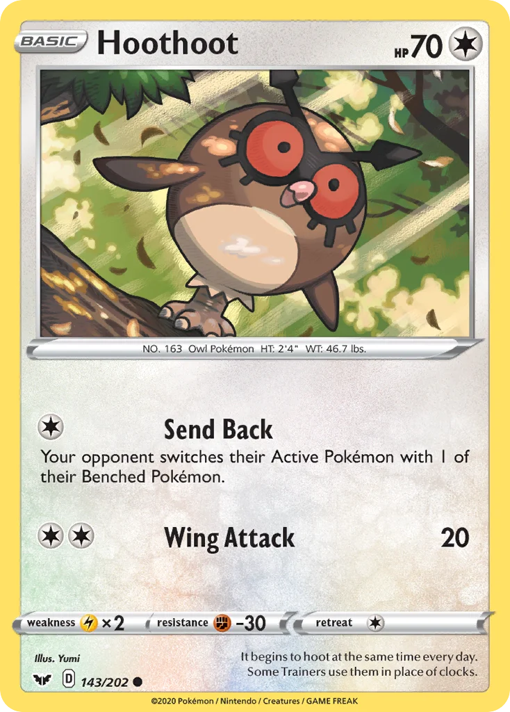 Hoothoot Pokemon card