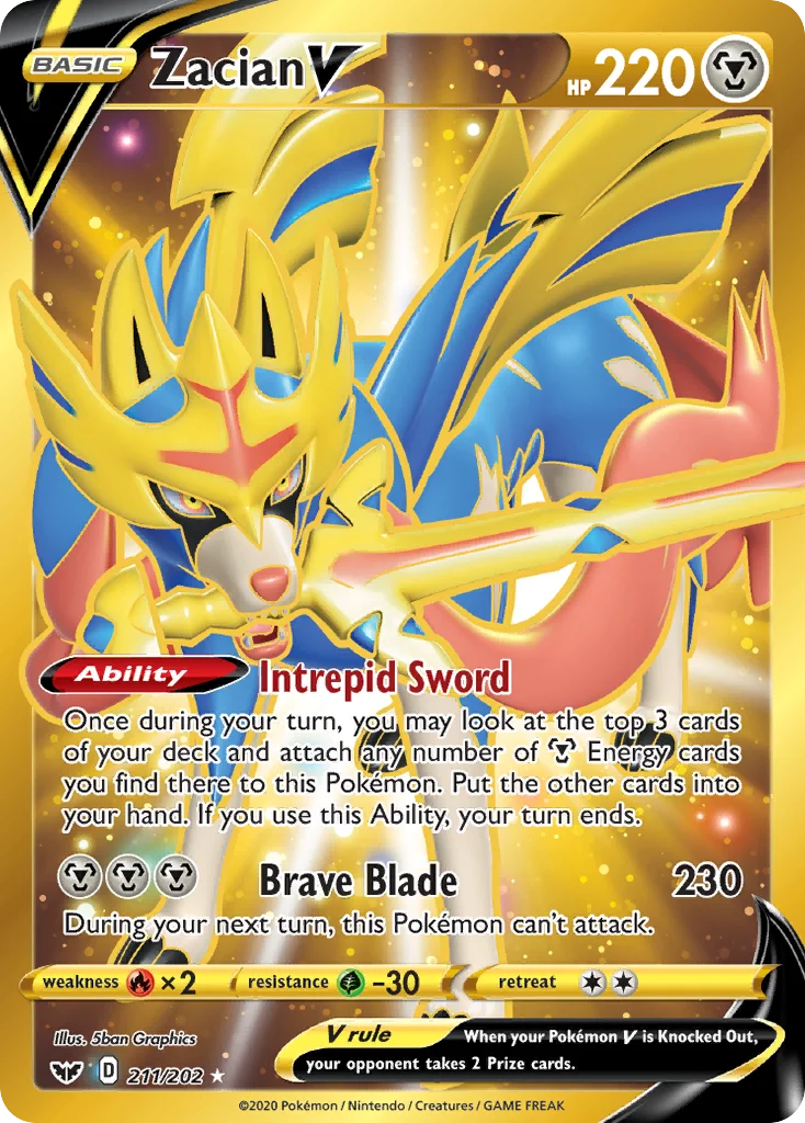 Zacian V Pokemon card