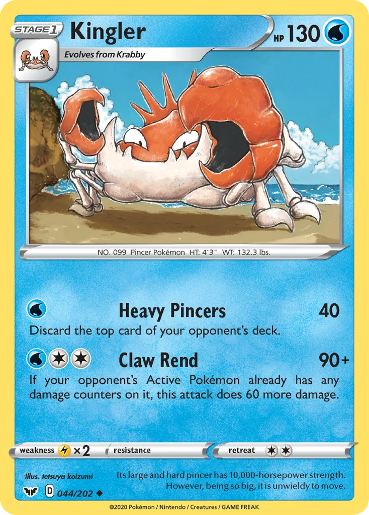 Kingler Pokemon card