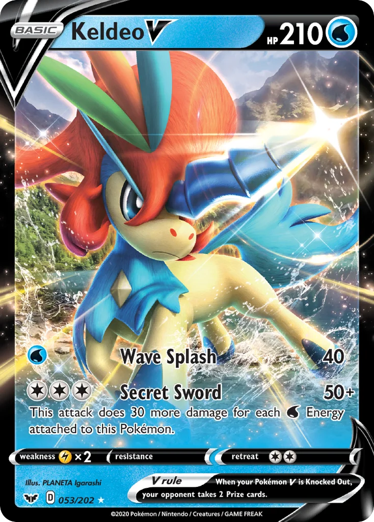 Keldeo V Pokemon card