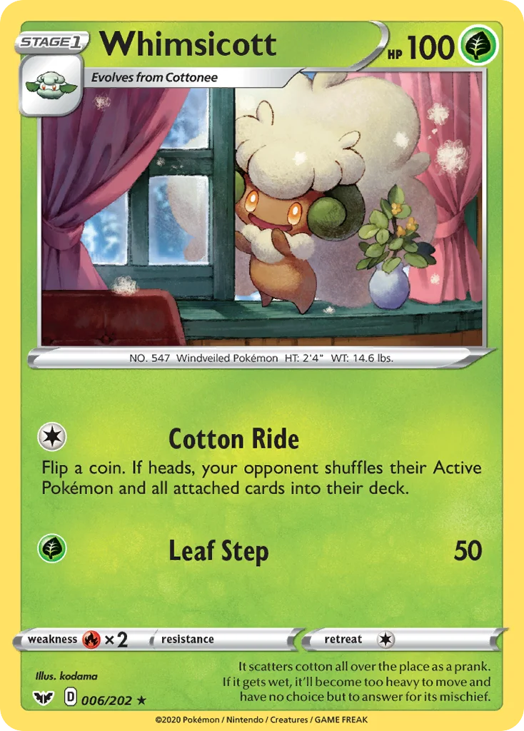 Whimsicott Pokemon card