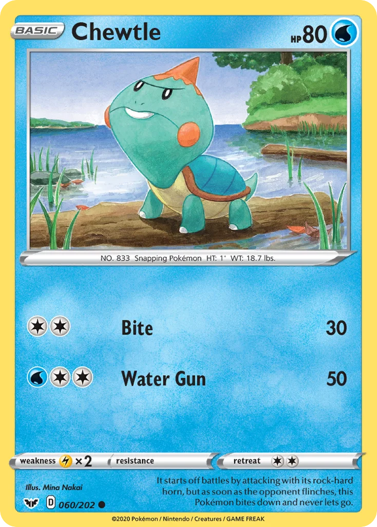 Chewtle Pokemon card