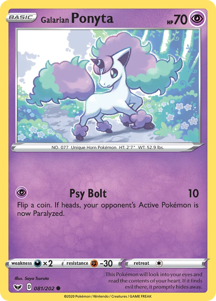 Galarian Ponyta Pokemon card