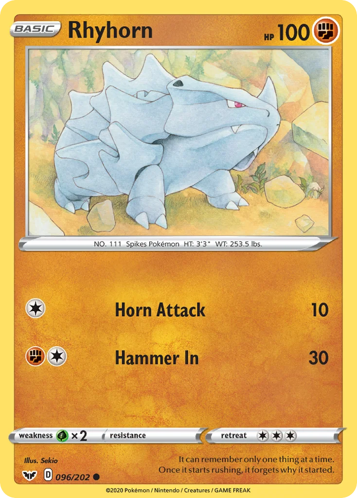Rhyhorn Pokemon card