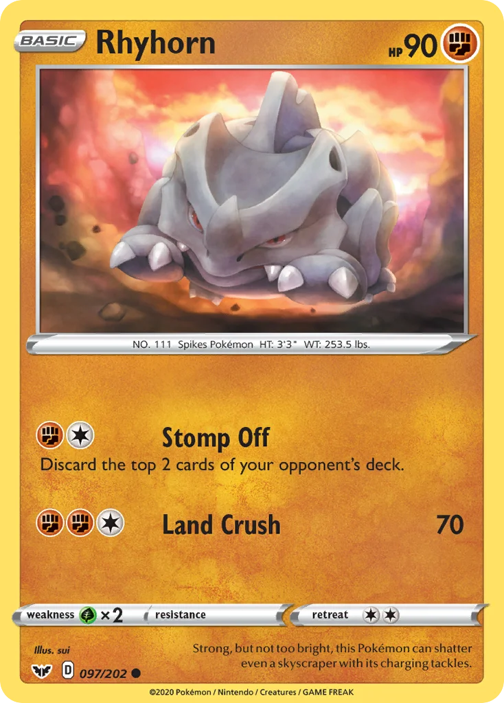 Rhyhorn Pokemon card