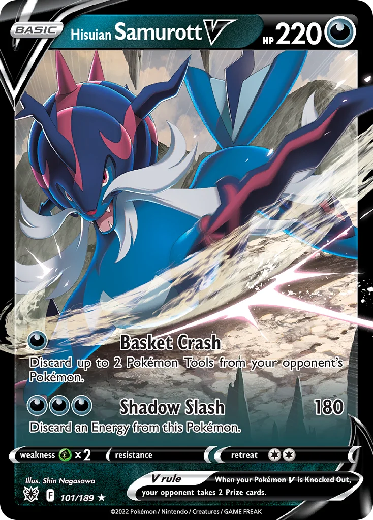 Hisuian Samurott V Pokemon card