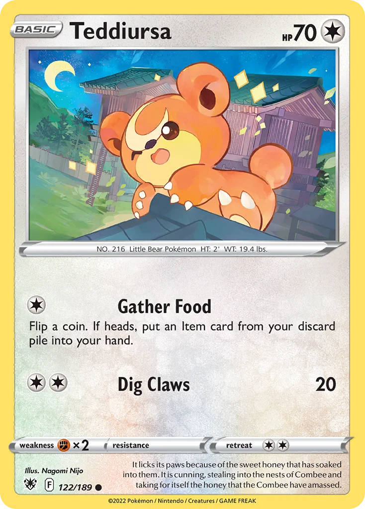 Teddiursa Pokemon card