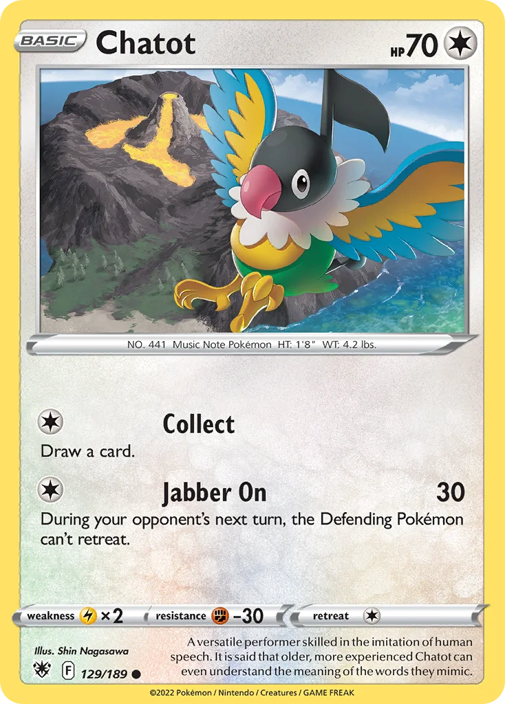 Chatot Pokemon card