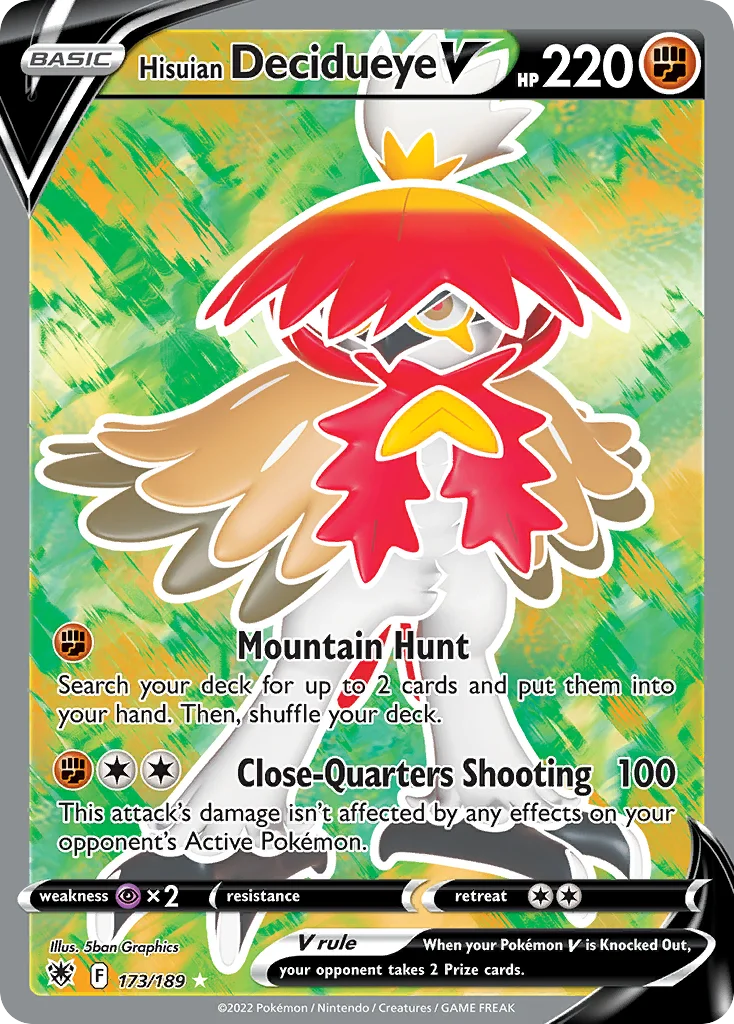 Hisuian Decidueye V Pokemon card