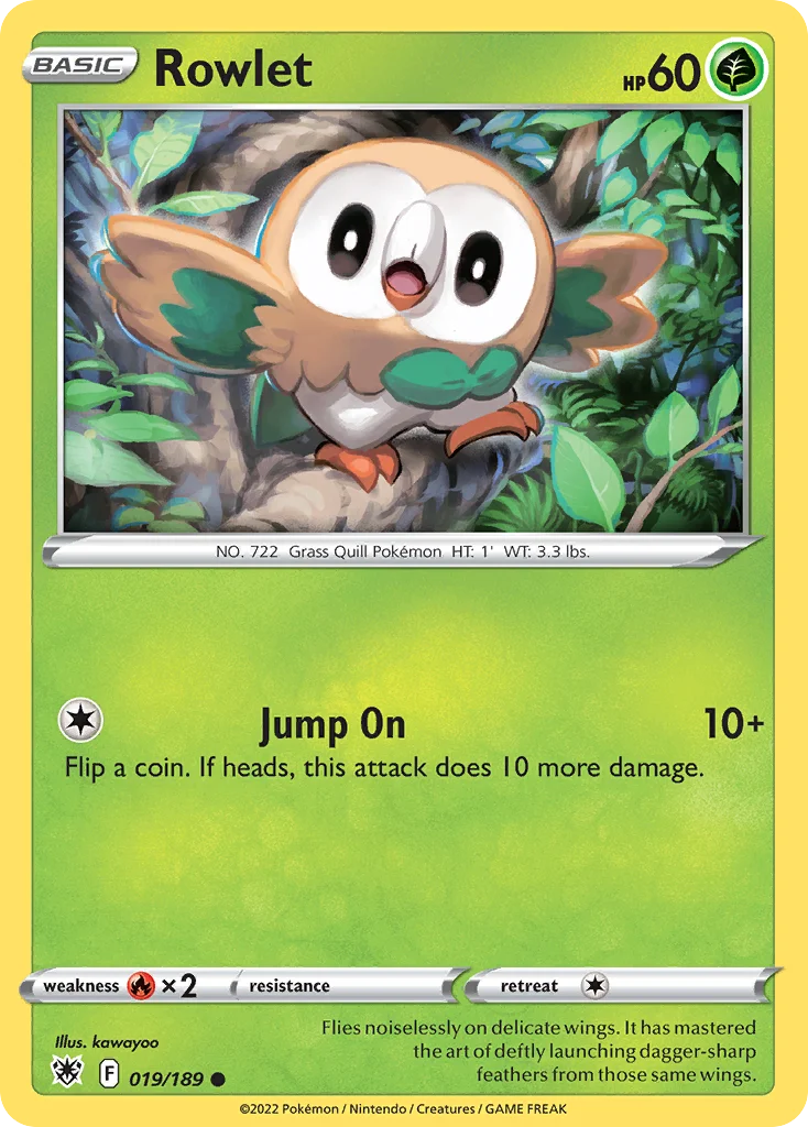 Rowlet Pokemon card